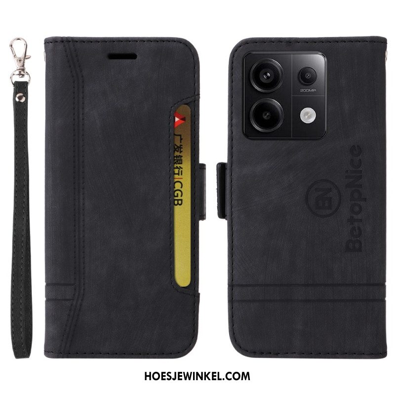 Leren Hoesje Xiaomi Redmi Note 13 Pro 5g Leerstijl Betopnice Bescherming Hoesje