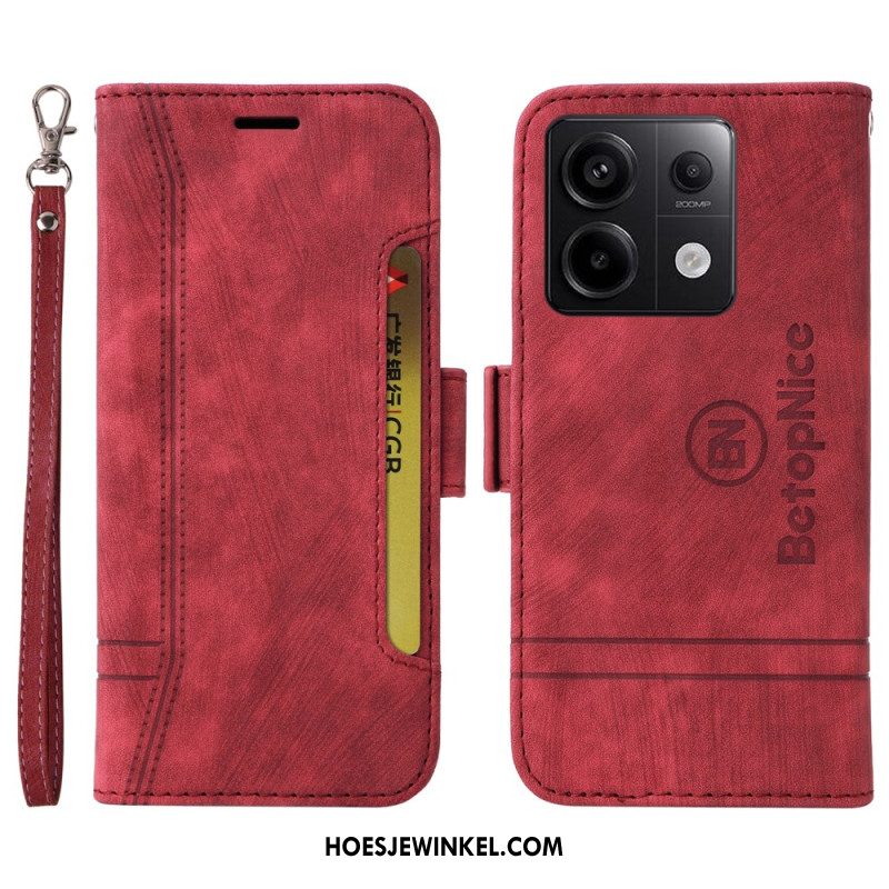 Leren Hoesje Xiaomi Redmi Note 13 Pro 5g Leerstijl Betopnice Bescherming Hoesje