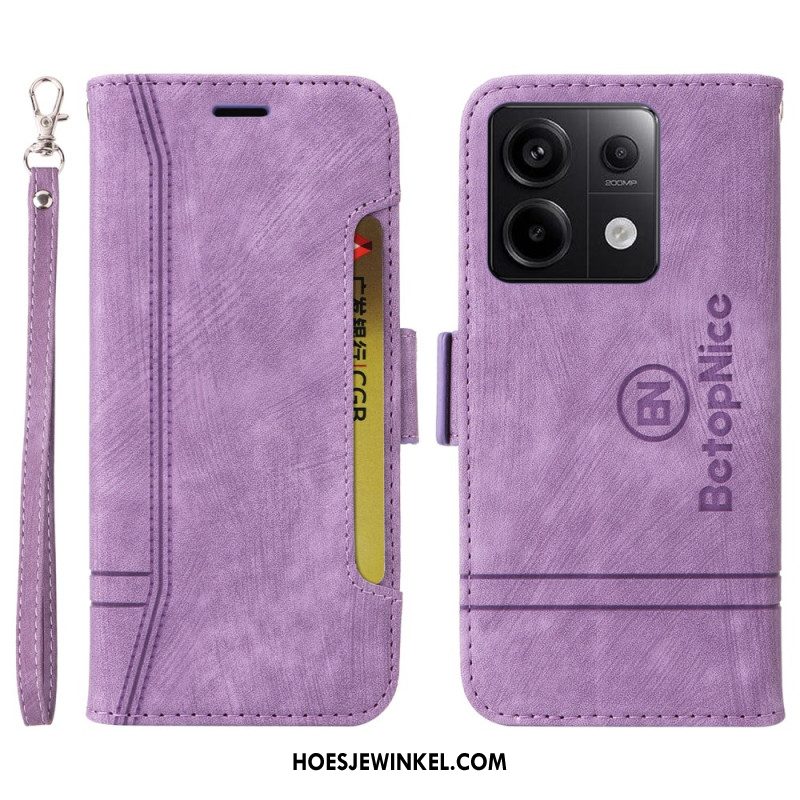 Leren Hoesje Xiaomi Redmi Note 13 Pro 5g Leerstijl Betopnice Bescherming Hoesje