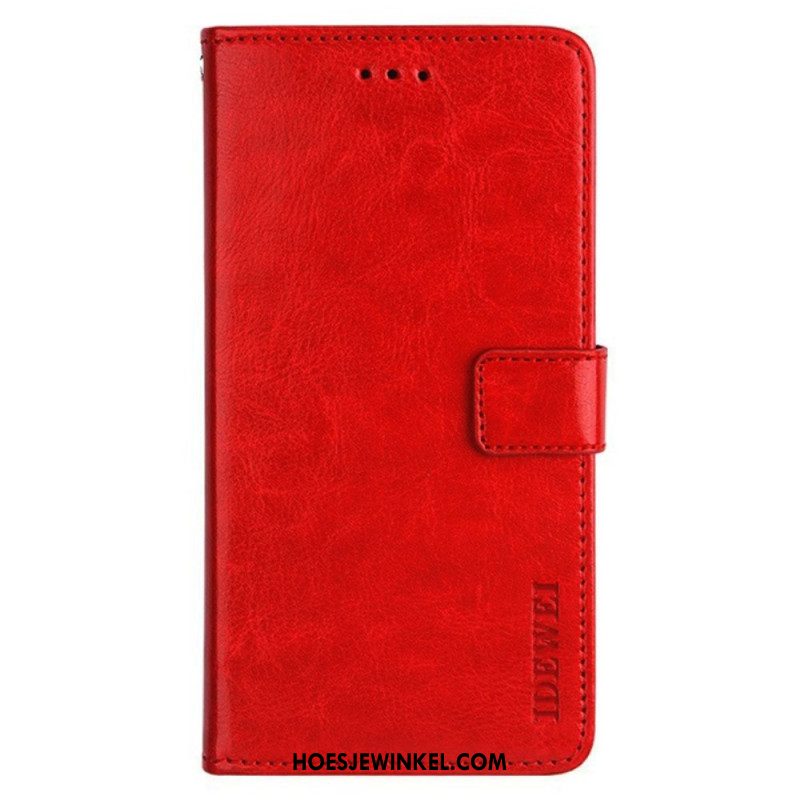 Leren Hoesje Xiaomi Redmi Note 13 Pro Plus 5g Idewei Ledereffect Bescherming Hoesje