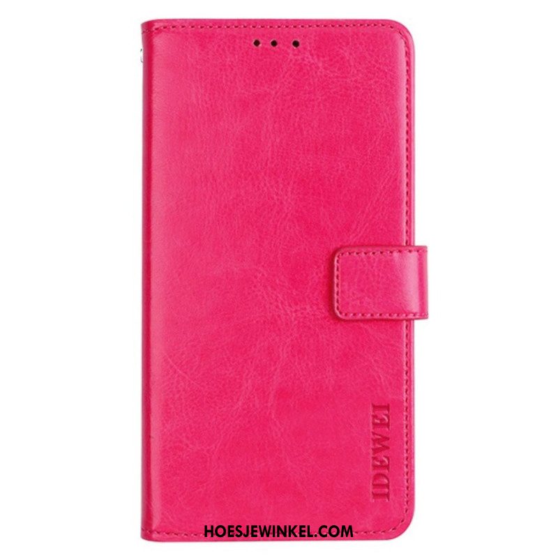 Leren Hoesje Xiaomi Redmi Note 13 Pro Plus 5g Idewei Ledereffect Bescherming Hoesje