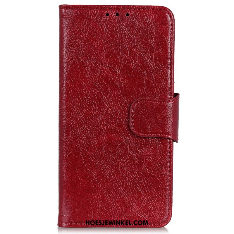 Leren Hoesje Xiaomi Redmi Note 13 Pro Plus 5g Splitnappaleer Bescherming Hoesje