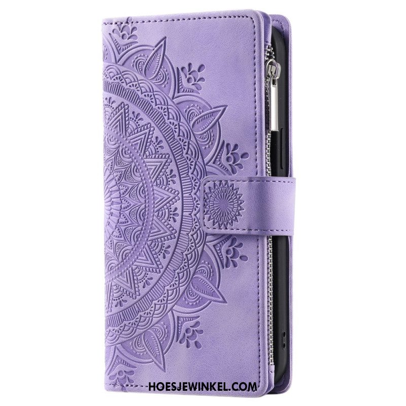 Leren Hoesje iPhone 16 Plus Mandala-portemonnee