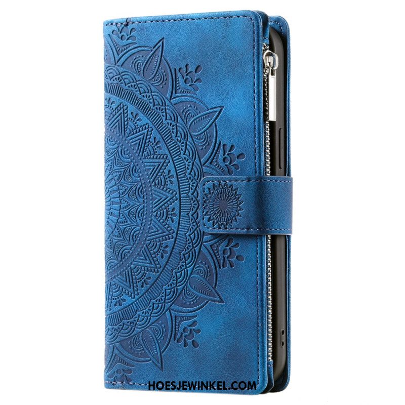 Leren Hoesje iPhone 16 Plus Mandala-portemonnee