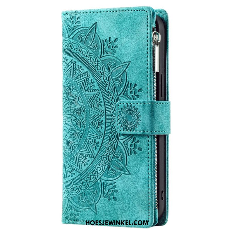 Leren Hoesje iPhone 16 Plus Mandala-portemonnee