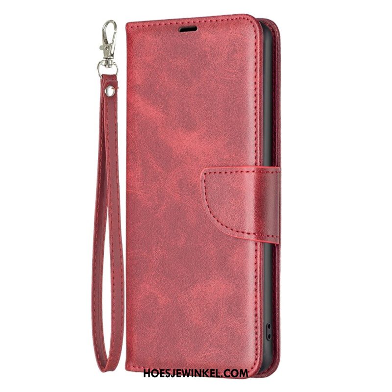 Leren Hoesje iPhone 16 Pro Glad Leereffect Met Riem