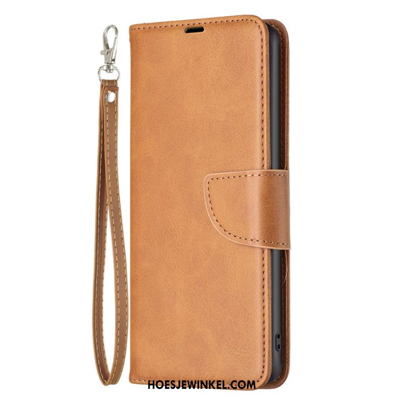 Leren Hoesje iPhone 16 Pro Glad Leereffect Met Riem