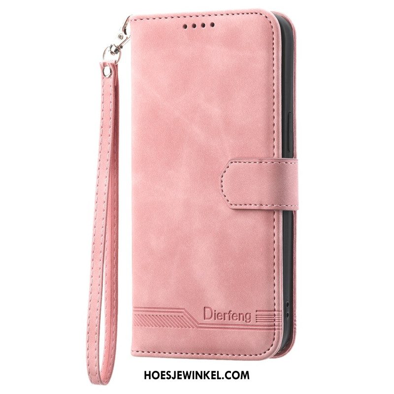 Leren Hoesje iPhone 16 Pro Max Dierfeng Bescherming Hoesje