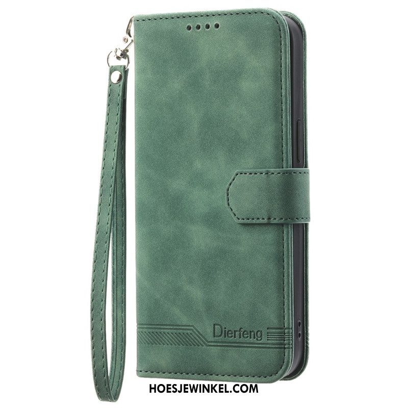 Leren Hoesje iPhone 16 Pro Max Dierfeng Bescherming Hoesje