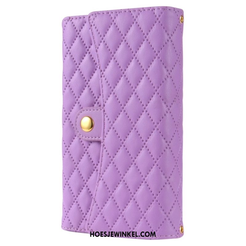 Leren Hoesje iPhone 16 Pro Max Etui Met Portemonnee En Schouderband Bescherming Hoesje