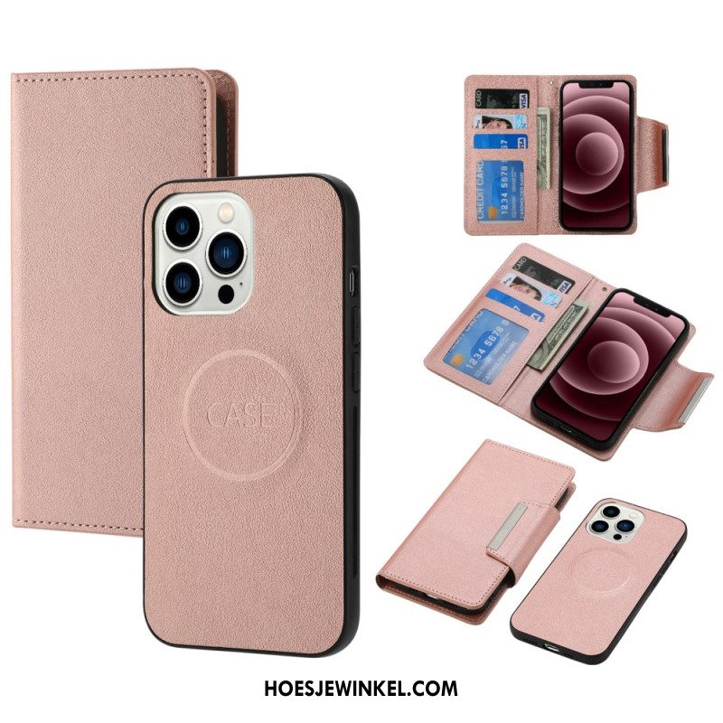 Leren Hoesje iPhone 16 Pro Premium Afneembare Schaal Bescherming Hoesje