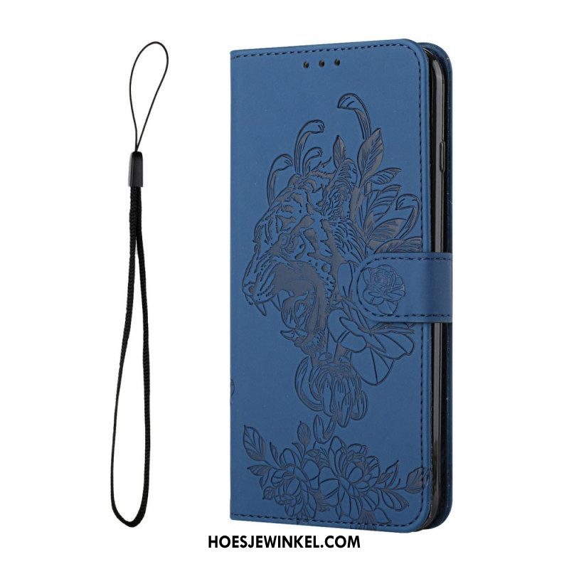 Leren Hoesje voor Samsung Galaxy A13 5G / A04s Met Ketting Omkeerbare Sluiting