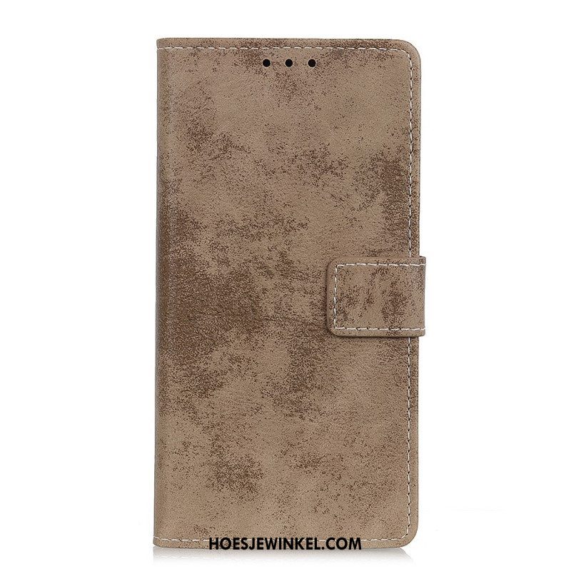 Leren Hoesje voor Samsung Galaxy S22 Ultra 5G Vintage Leereffect