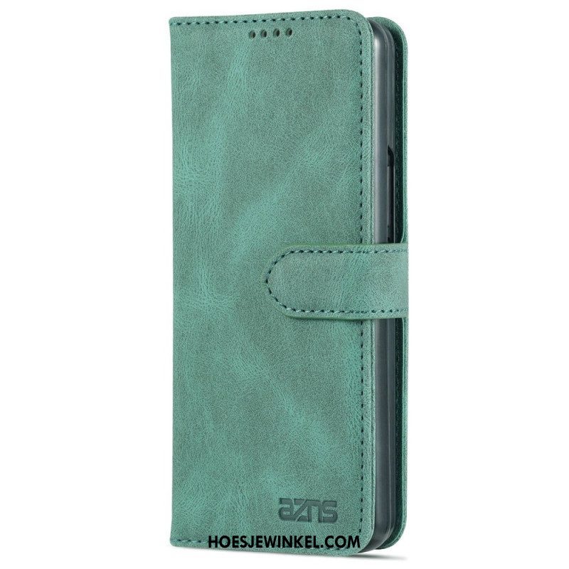 Leren Hoesje voor Samsung Galaxy Z Fold 4 Portemonnee Leren Azns Stikselportemonnee