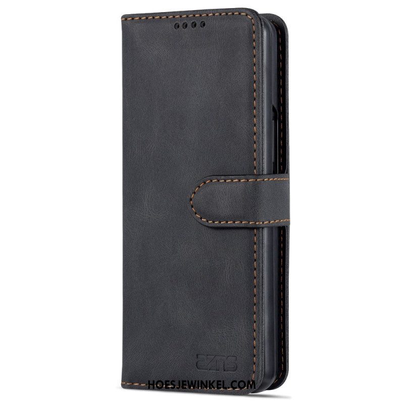 Leren Hoesje voor Samsung Galaxy Z Fold 4 Portemonnee Leren Azns Stikselportemonnee