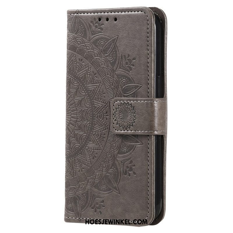 Leren Hoesje voor Xiaomi 12T / 12T Pro Mandala Zon Met Lanyard