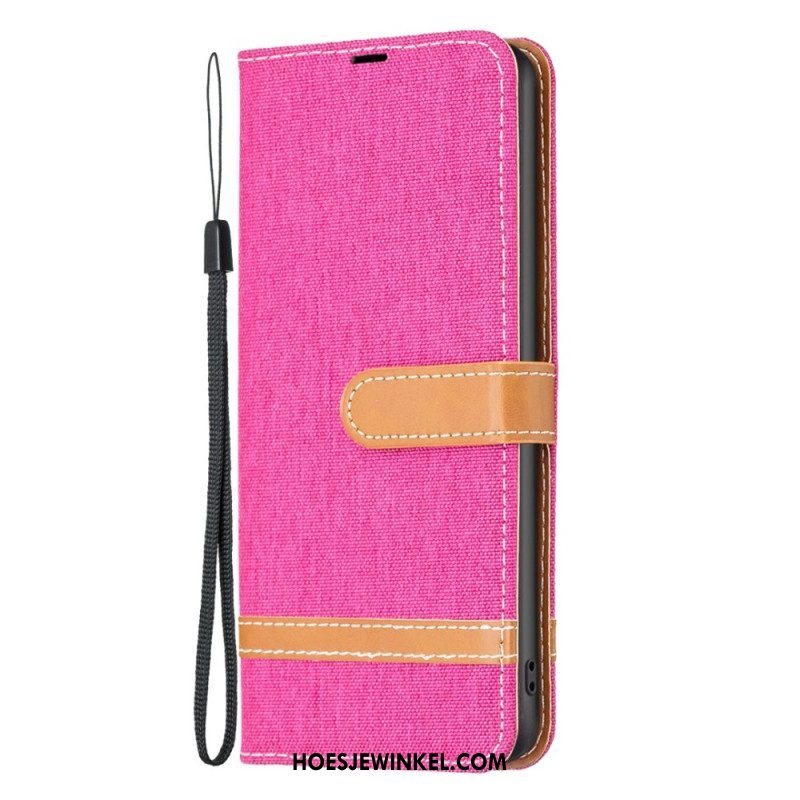 Leren Hoesje voor Xiaomi 12T / 12T Pro Met Ketting Band Van Stof En Leereffect