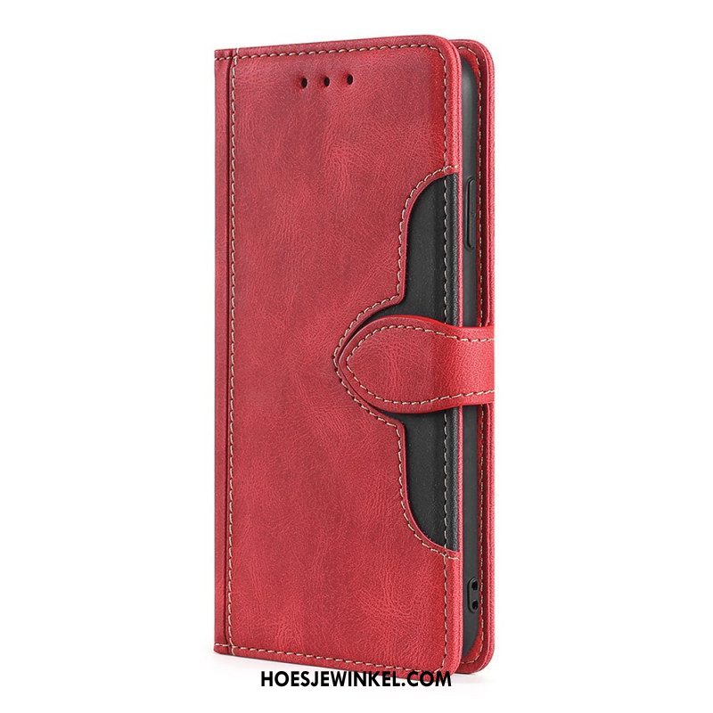 Leren Hoesje voor Xiaomi Redmi Note 11 Pro Plus 5G Imitatieleer Bicolor Stijlvol