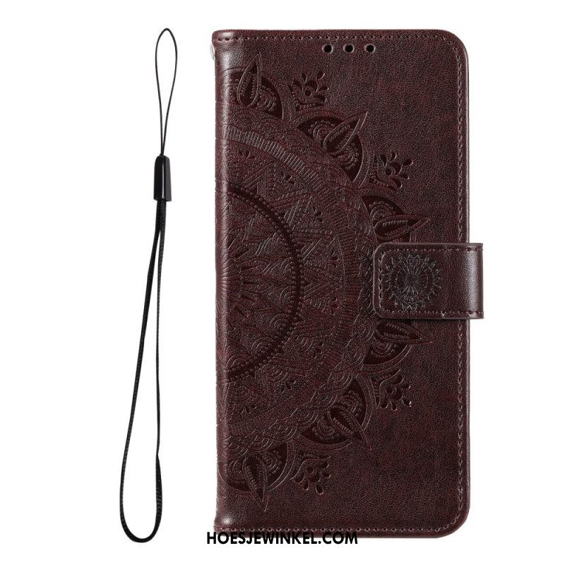 Leren Hoesje voor Xiaomi Redmi Note 11 Pro Plus 5G Zon Mandala