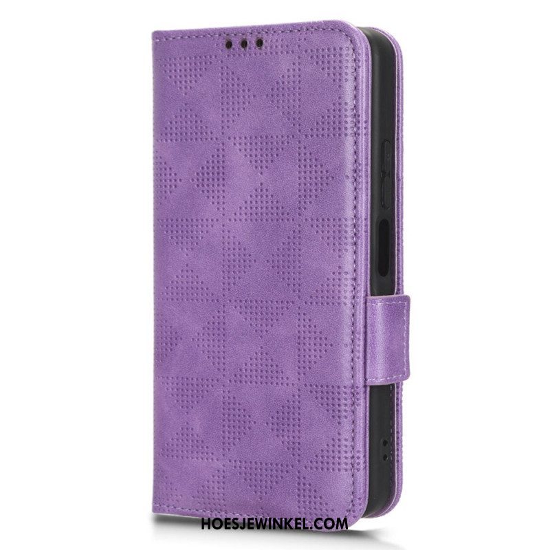 Leren Hoesje voor Xiaomi Redmi Note 12 4G Driehoeken Met Lanyard