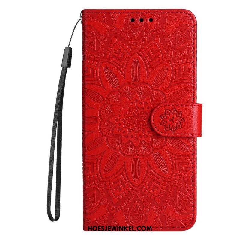 Leren Hoesje voor Xiaomi Redmi Note 12 5G Met Ketting Mandala-decoratie Met Riem