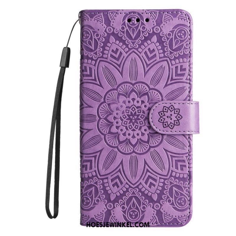 Leren Hoesje voor Xiaomi Redmi Note 12 5G Met Ketting Mandala-decoratie Met Riem