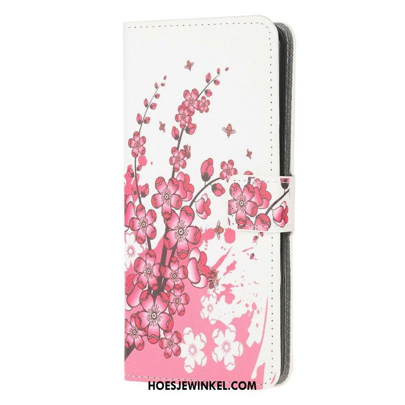 Leren Hoesje voor iPhone 13 Mini Tropische Bloemen