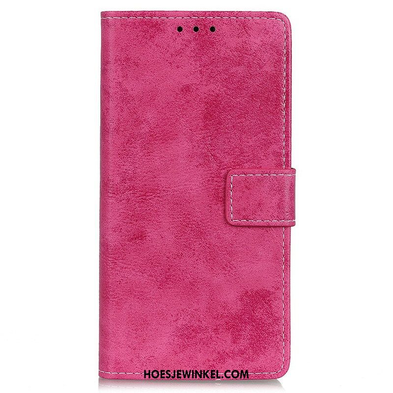 Leren Hoesje voor iPhone 13 Pro Max Vintage Leereffect