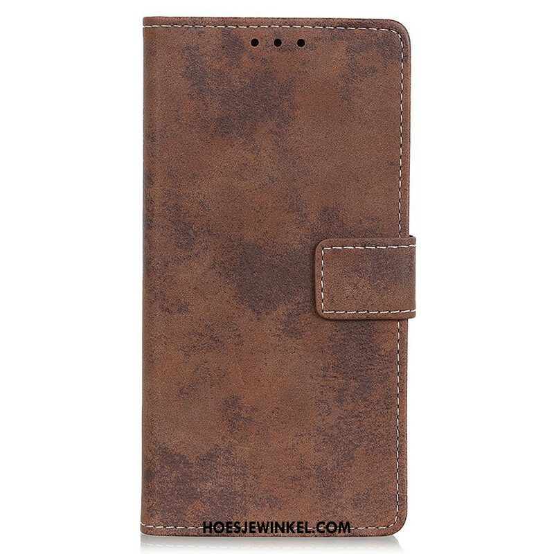 Leren Hoesje voor iPhone 13 Pro Max Vintage Leereffect