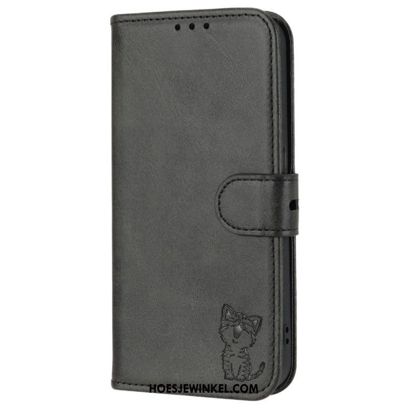 Leren Hoesje voor iPhone 14 Katje