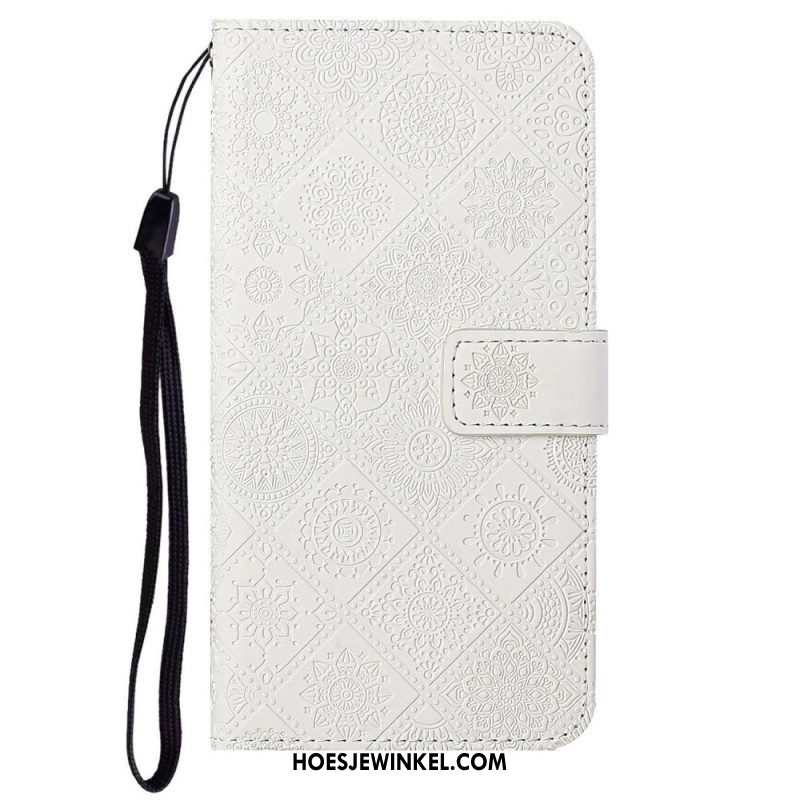 Leren Hoesje voor iPhone 14 Plus Tapijt Patroon