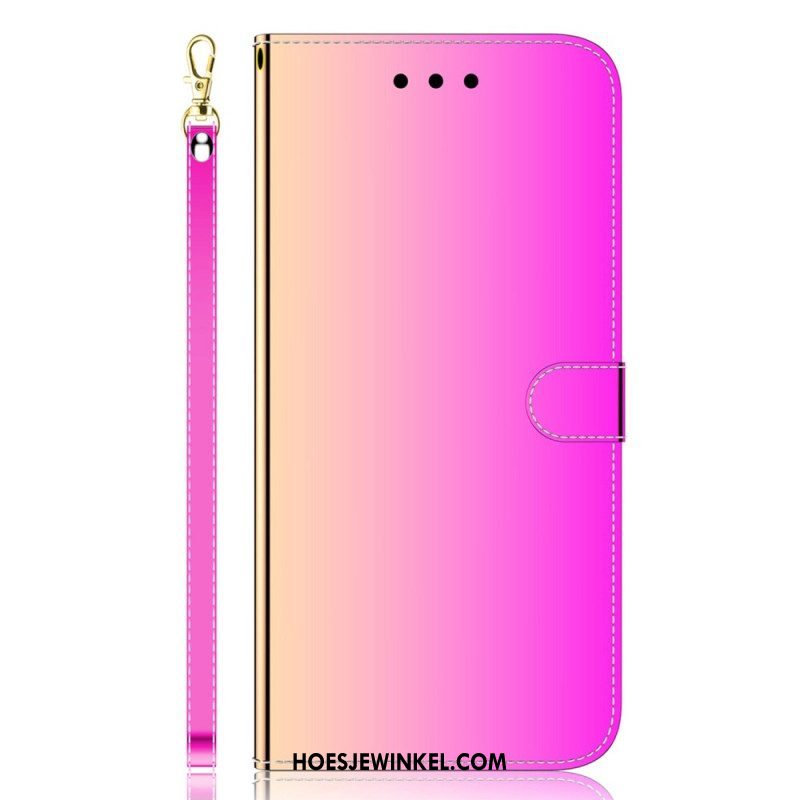 Leren Hoesje voor iPhone 14 Pro Spiegelhoes Van Imitatieleer