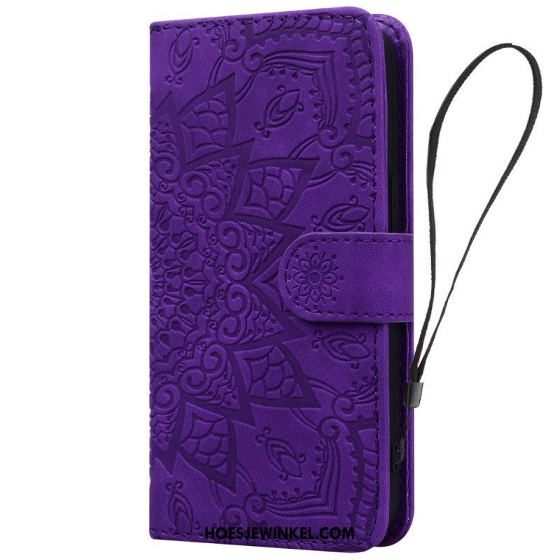 Leren Hoesje voor iPhone 15 Pro Max Mandala-print