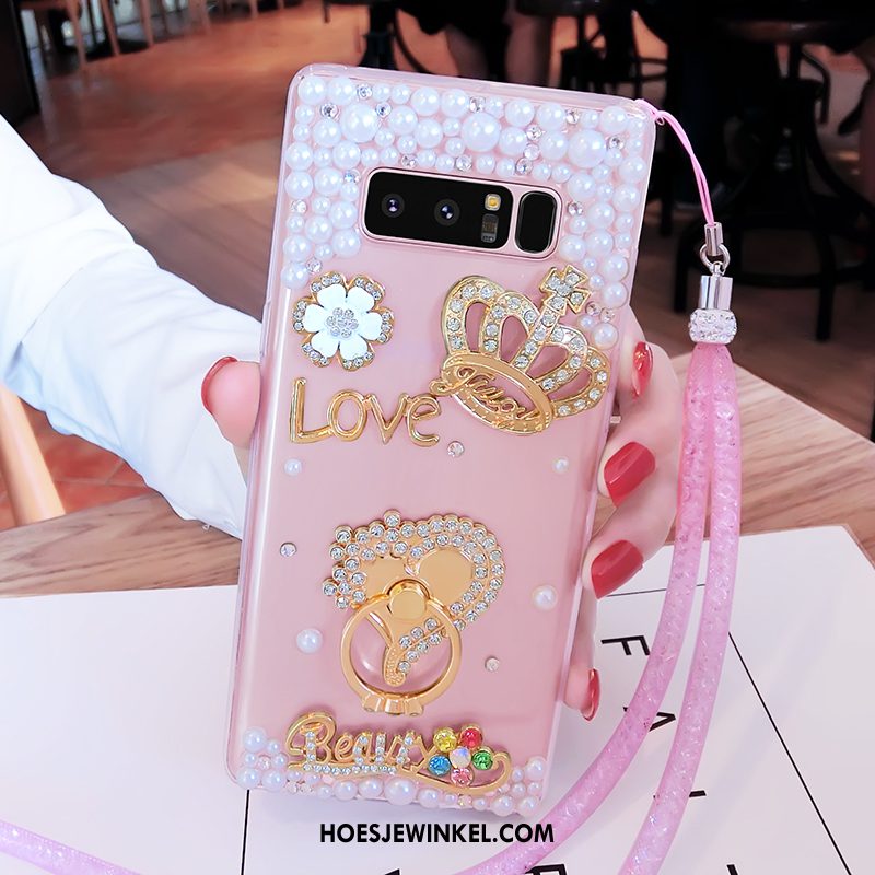 Samsung Galaxy Note 8 Hoesje Hanger Roze Mobiele Telefoon, Samsung Galaxy Note 8 Hoesje Ster Siliconen