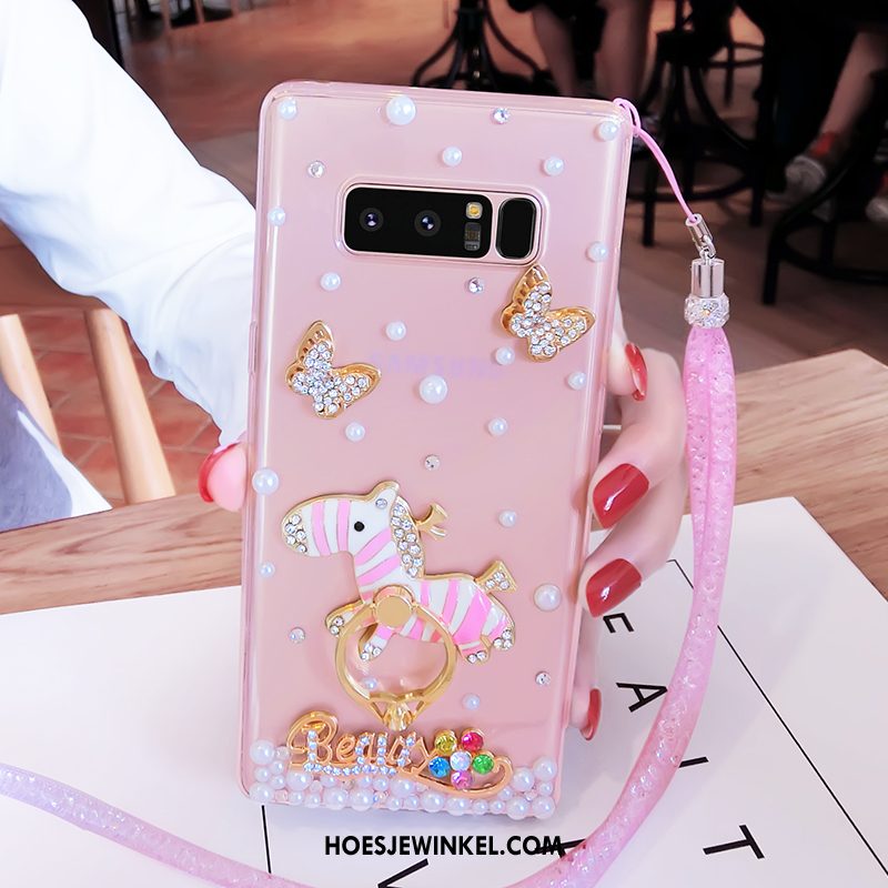 Samsung Galaxy Note 8 Hoesje Hanger Roze Mobiele Telefoon, Samsung Galaxy Note 8 Hoesje Ster Siliconen