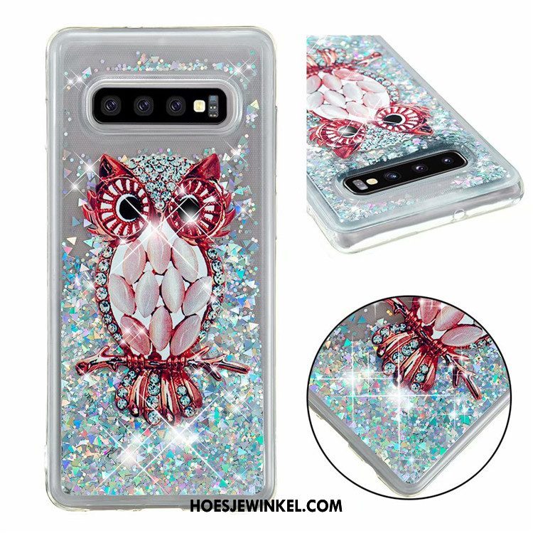 Samsung Galaxy S10 Hoesje Ster Anti-fall Roze, Samsung Galaxy S10 Hoesje Spotprent Zacht