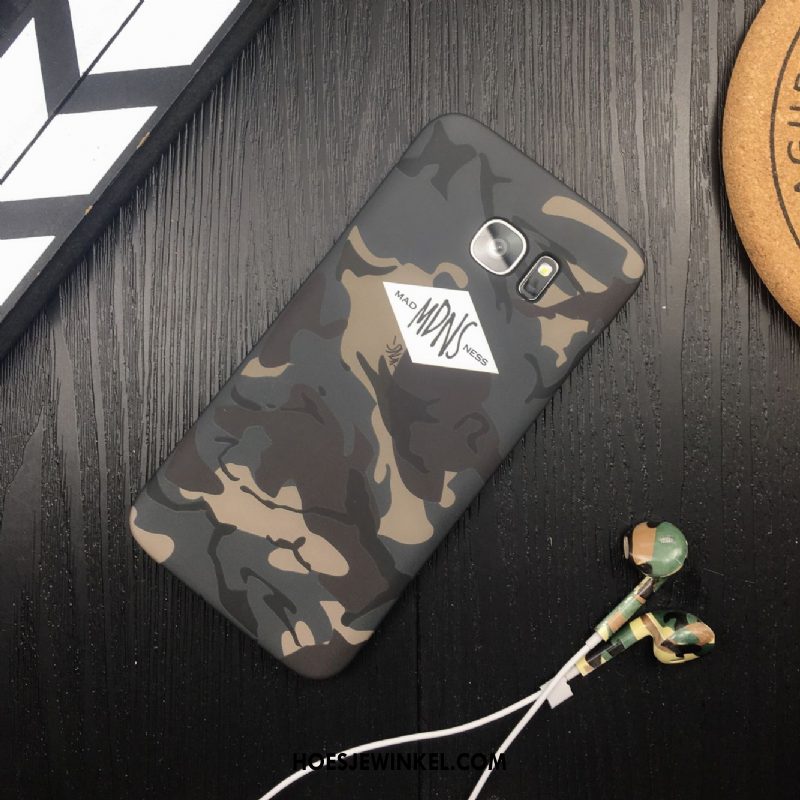 Samsung Galaxy S7 Edge Hoesje Trendy Merk Camouflage Ster, Samsung Galaxy S7 Edge Hoesje Lichtende Hard