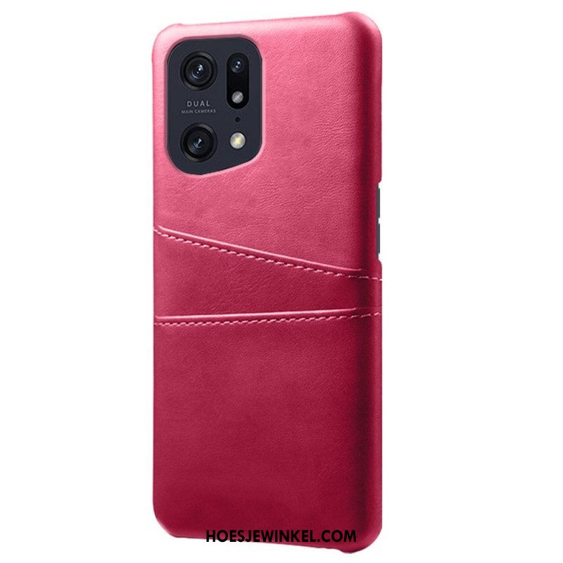 Telefoonhoesje voor Oppo Find X5 Pro Kaarthouder Met Leereffect