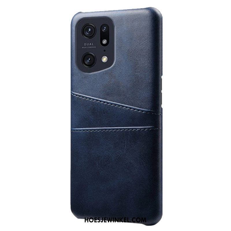 Telefoonhoesje voor Oppo Find X5 Pro Kaarthouder Met Leereffect