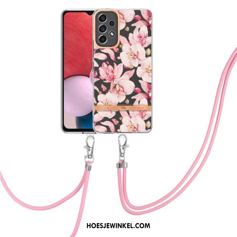 Telefoonhoesje voor Samsung Galaxy A13 Met Koord Mandala Zon Met Lanyard