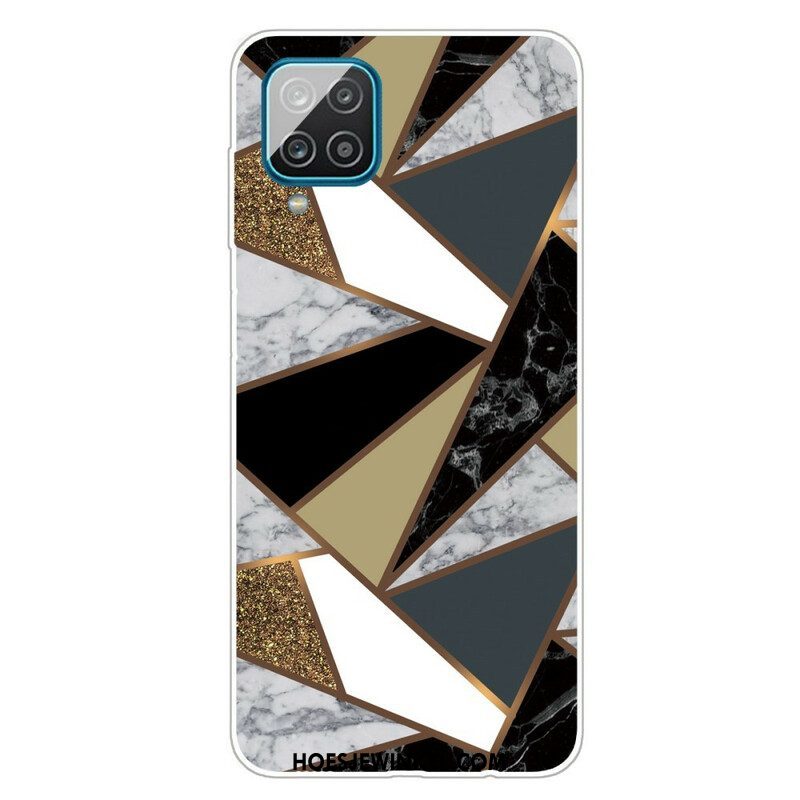 Telefoonhoesje voor Samsung Galaxy M12 / A12 Geometrisch Marmer