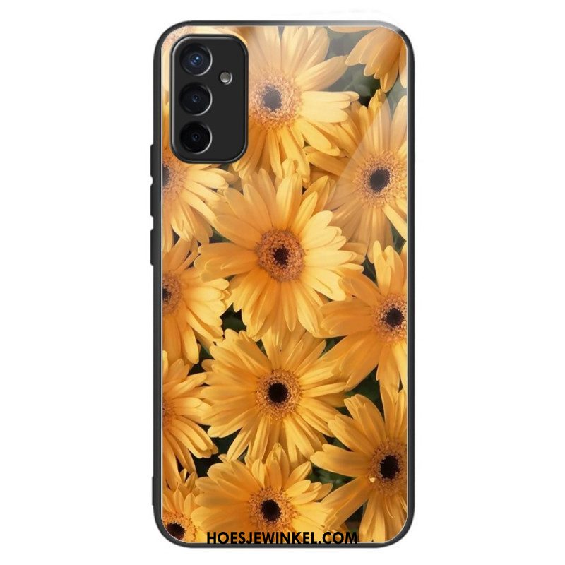 Telefoonhoesje voor Samsung Galaxy M13 Zonnebloemen Gehard Glas