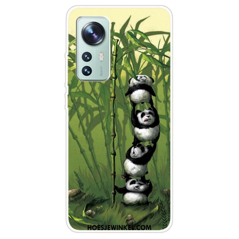 Telefoonhoesje voor Xiaomi 12 / 12X Siliconen Stelletje Panda's