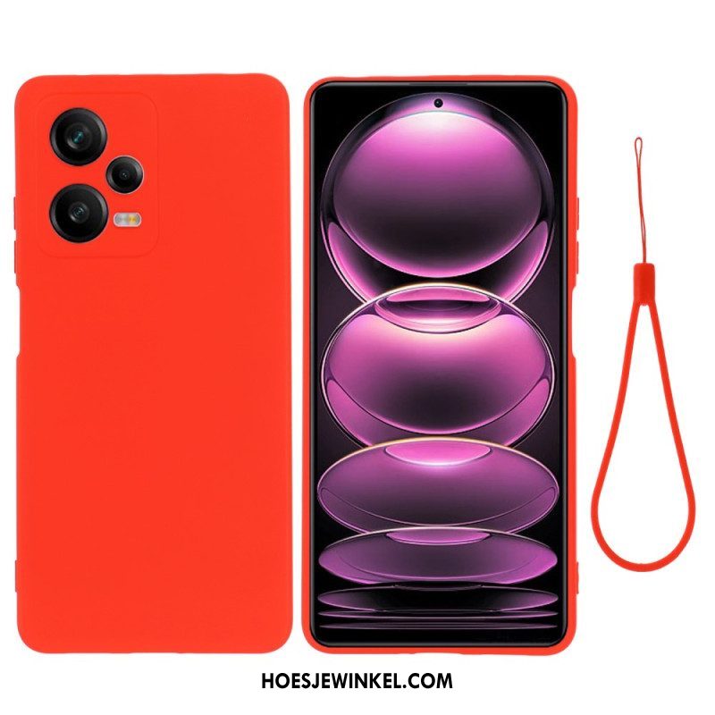 Telefoonhoesje voor Xiaomi Redmi Note 12 Pro Vloeibare Siliconen Met Lanyard