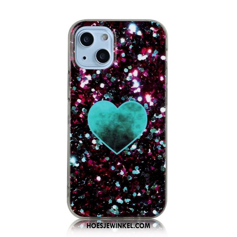 Telefoonhoesje voor iPhone 13 Mini Glitter Marmer