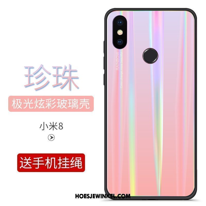 Xiaomi Mi 8 Hoesje Kleurverloop Siliconen All Inclusive, Xiaomi Mi 8 Hoesje Bescherming Zwart Beige