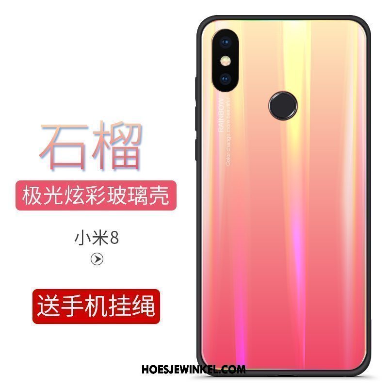 Xiaomi Mi 8 Hoesje Kleurverloop Siliconen All Inclusive, Xiaomi Mi 8 Hoesje Bescherming Zwart Beige