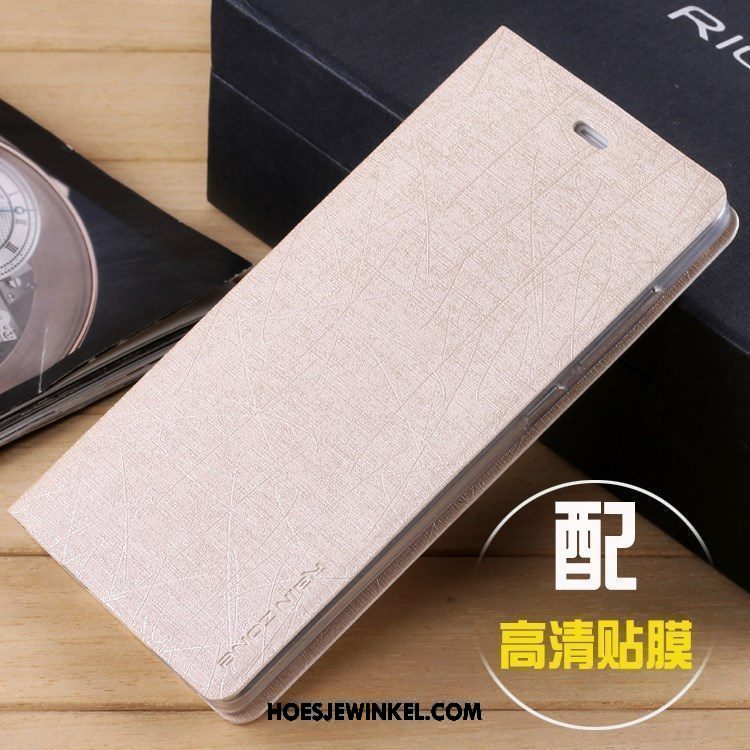 Xiaomi Mi 8 Hoesje Mini Purper Anti-fall, Xiaomi Mi 8 Hoesje Leren Etui Hoes Beige