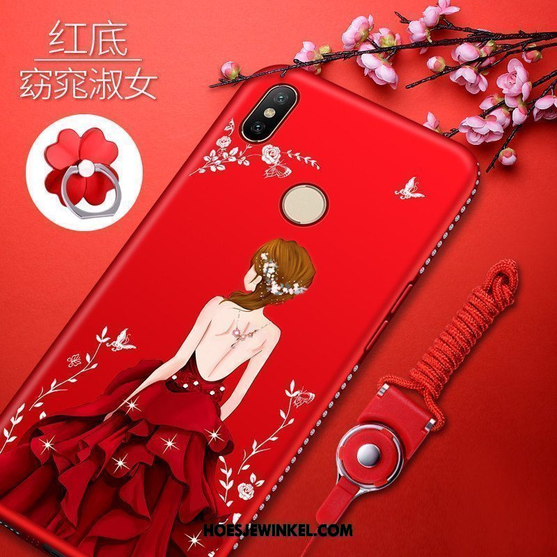 Xiaomi Mi 8 Hoesje Mini Rood All Inclusive, Xiaomi Mi 8 Hoesje Siliconen Schrobben Beige