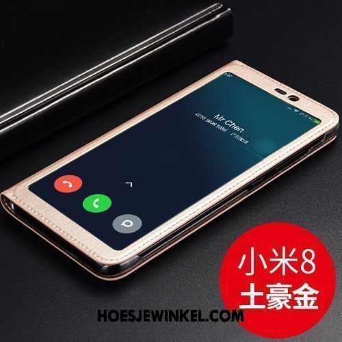 Xiaomi Mi 8 Hoesje Wijnrood Mini Mobiele Telefoon, Xiaomi Mi 8 Hoesje Anti-fall Hoes Beige